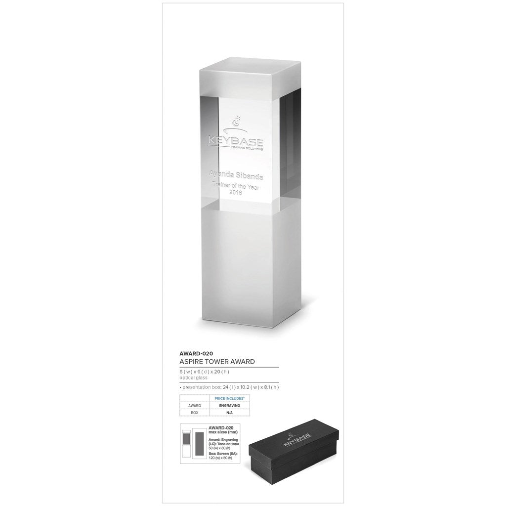 Aspire Tower Award-Awards and Trophies-corporate gift ideas for employees-branded corporate gifts | corporate gifts south africa | BrandBloom