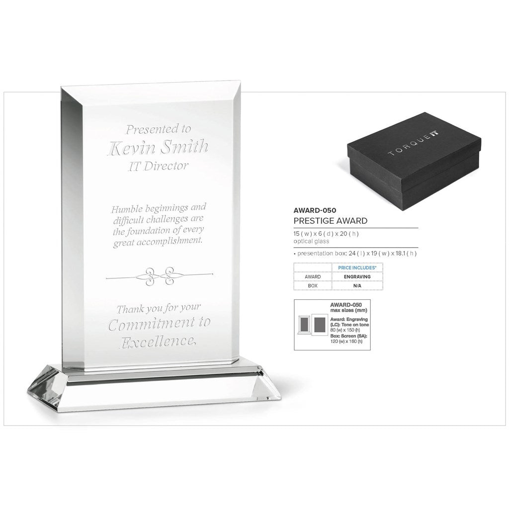 Prestige Award-Awards and Trophies-corporate gift ideas for employees-branded corporate gifts | corporate gifts south africa | BrandBloom