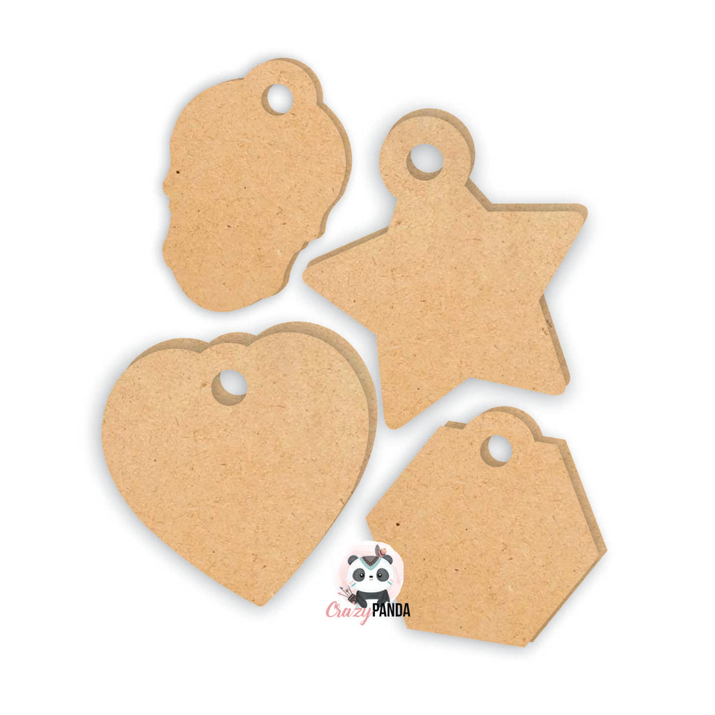 MDF Blank Charms Shapes Set Of 20