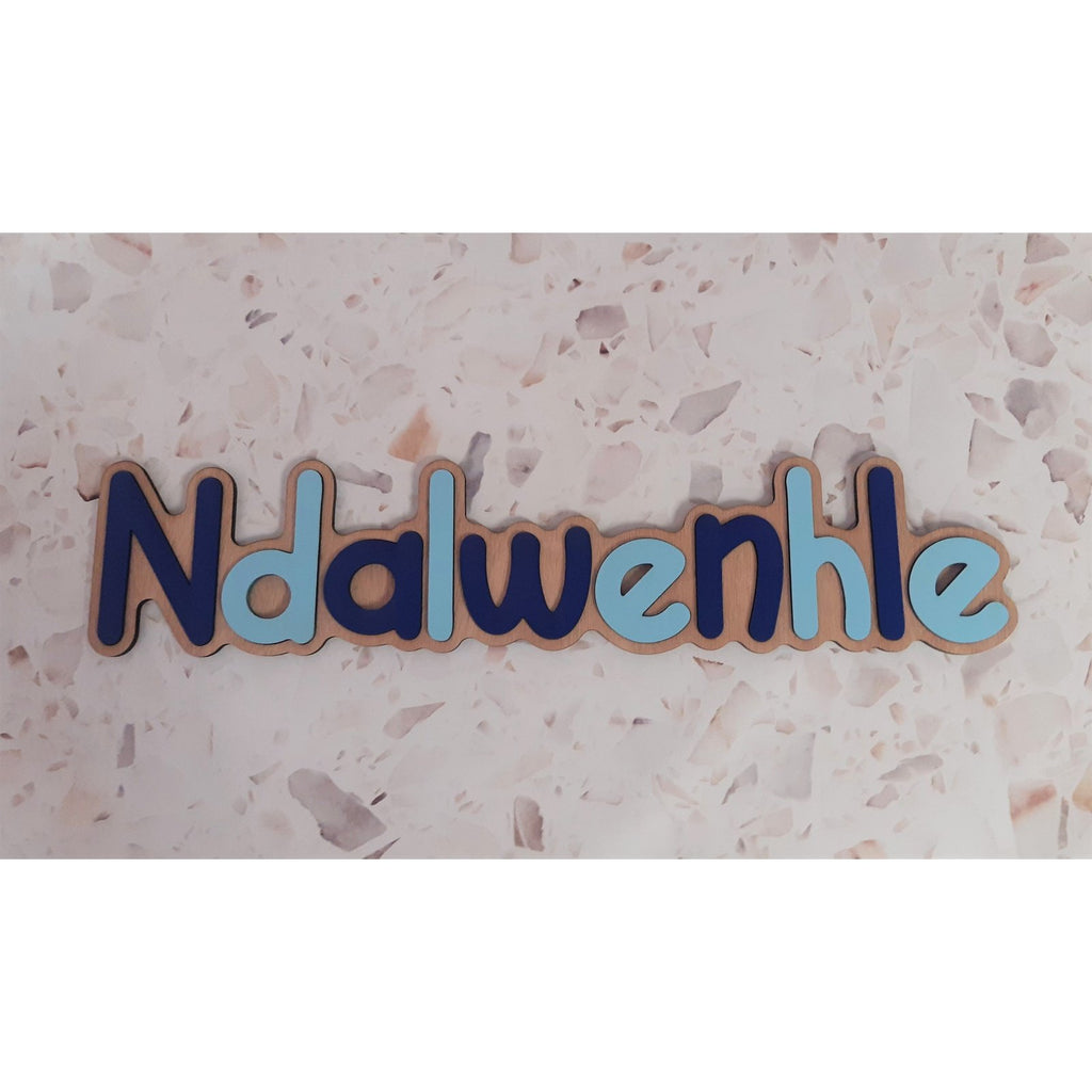 Wooden Name Shape Puzzle Single Name/Raised