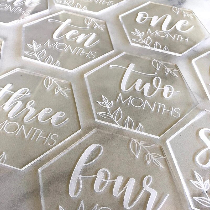Baby Milestone Cards set of 13 ~ Acrylic