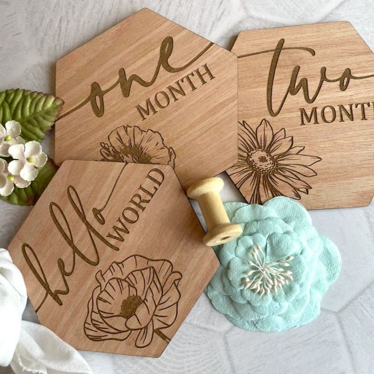 Baby Milestone Cards Set of 13 ~ Floral
