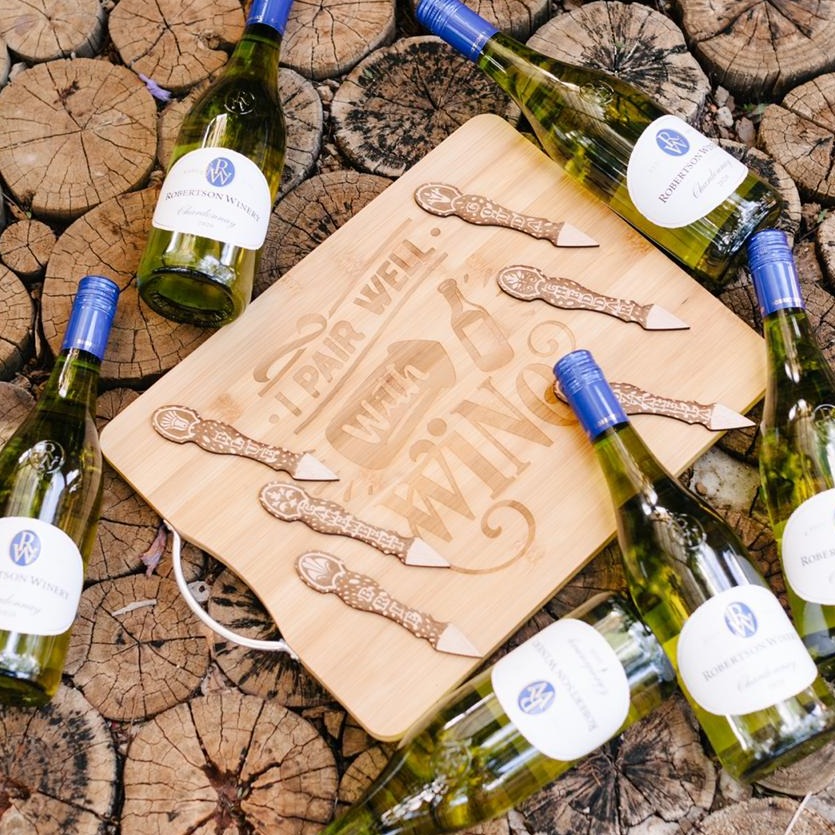 Engraved Bamboo Board with Cheese Arrows