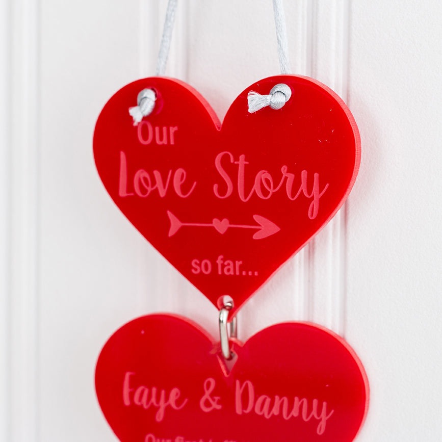 Our Love Story' Hanging Hearts