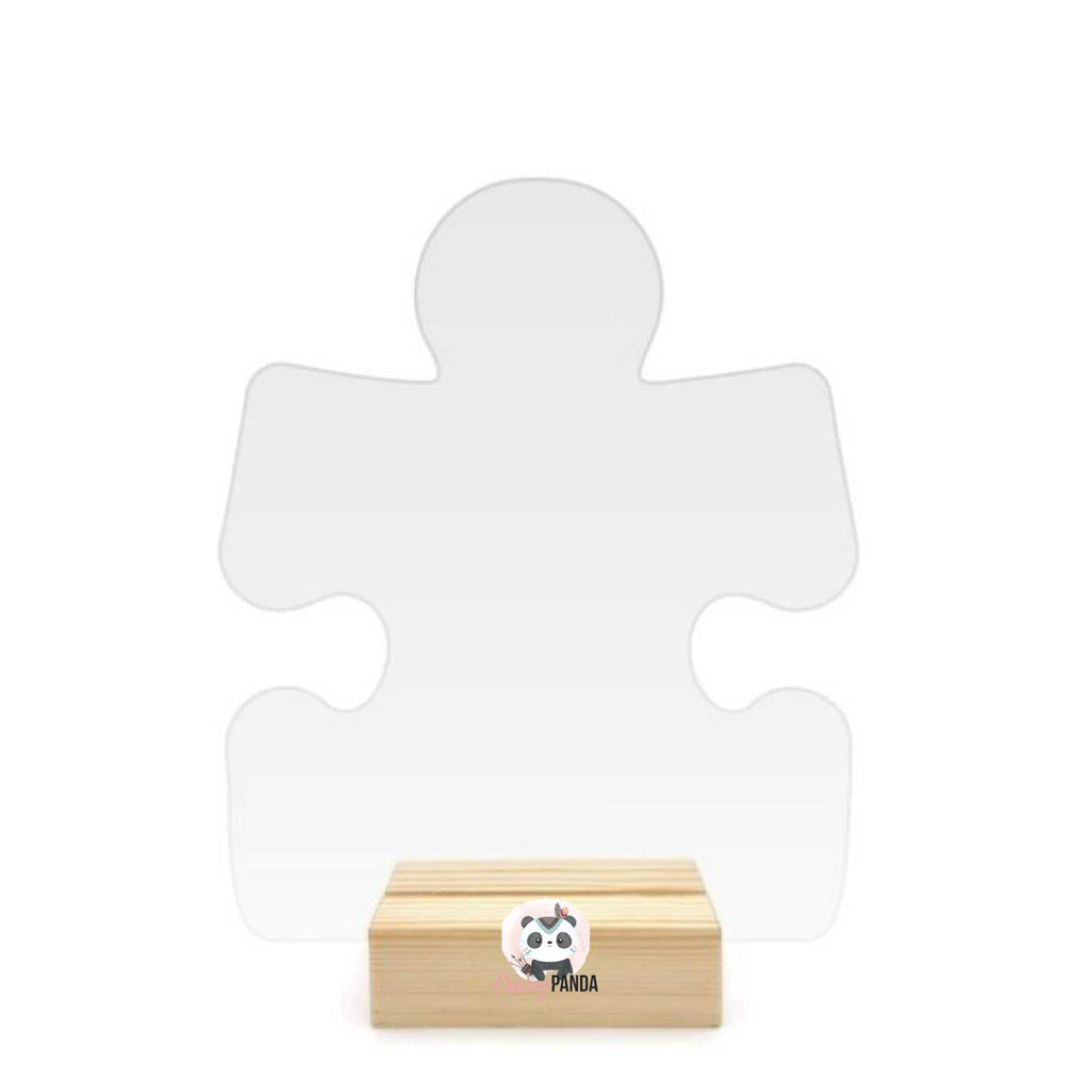 Acrylic Blank Jigsaw Puzzle Table Sign & Wooden Stand