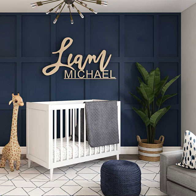 Lasercut Coated Wooden Double Name Plaque