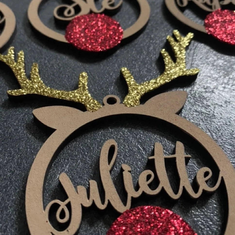 Personalised Reindeer Christmas Ornaments