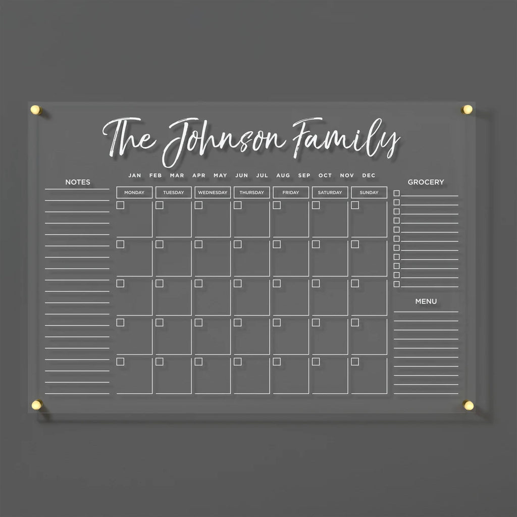 Acrylic Monthly Calendar
