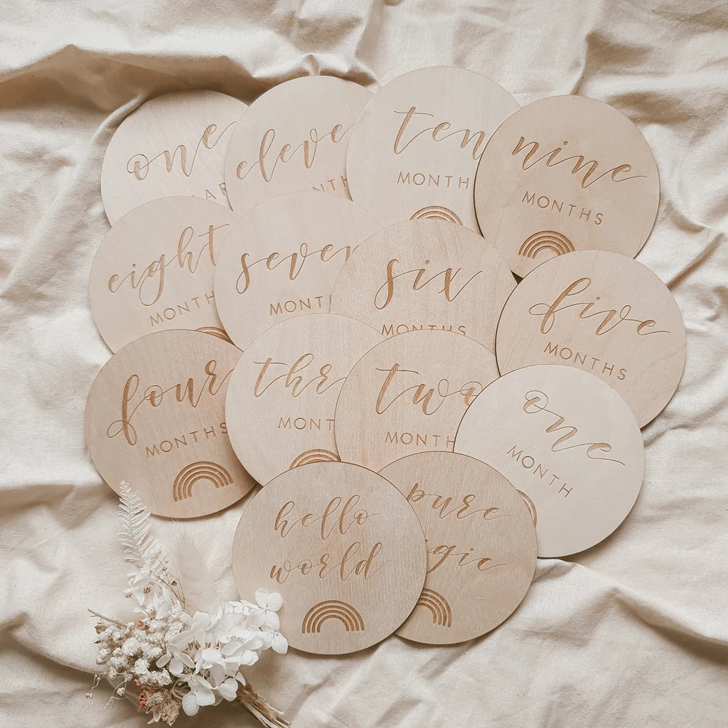 Baby Milestone Cards Set of 14 ~ Rainbow