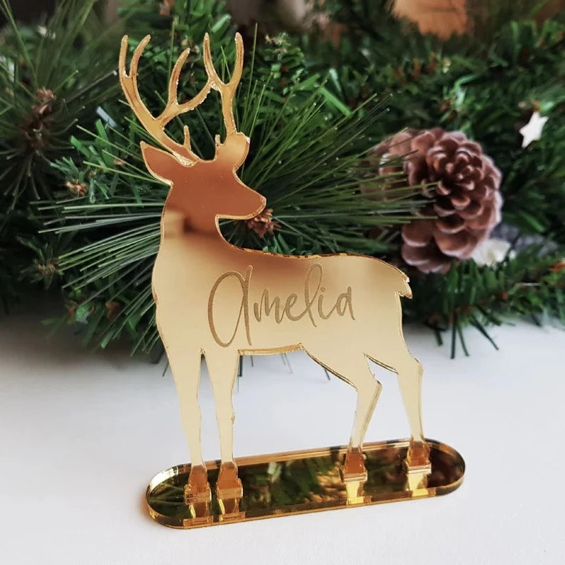 Personalised Reindeer Christmas Place Card