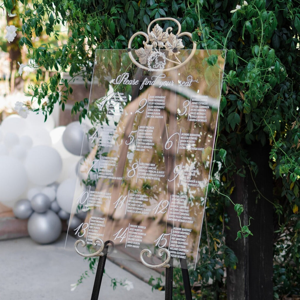 Clear Acrylic Seating Chart