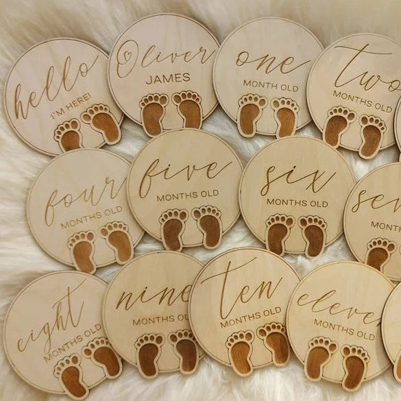 Baby Milestone Cards set of 14 ~ Little Feet