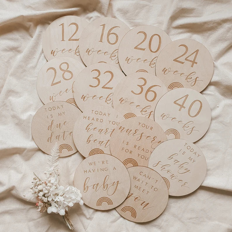 Rainbow Pregnancy Milestone Cards