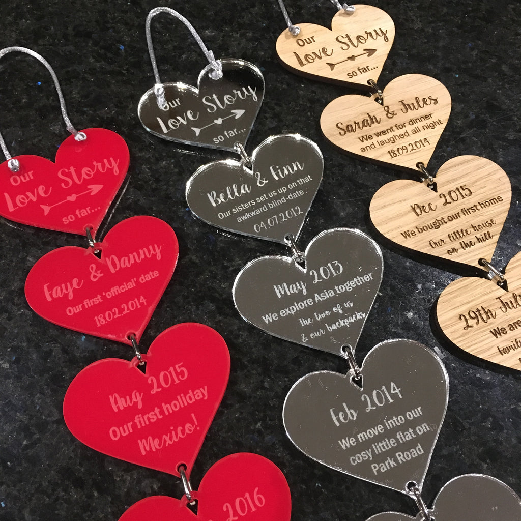 Our Love Story' Hanging Hearts