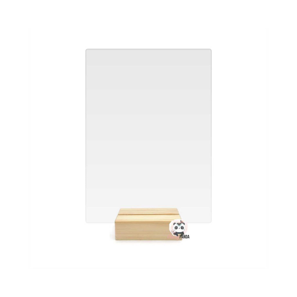 Acrylic Blank Rectangle Table Sign & Wooden Stand